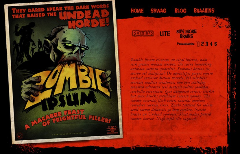 Picture of Zombie Ipsum Homepage