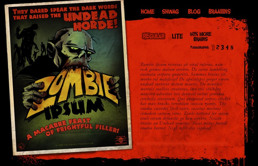 Picture of Zombie Ipsum Homepage