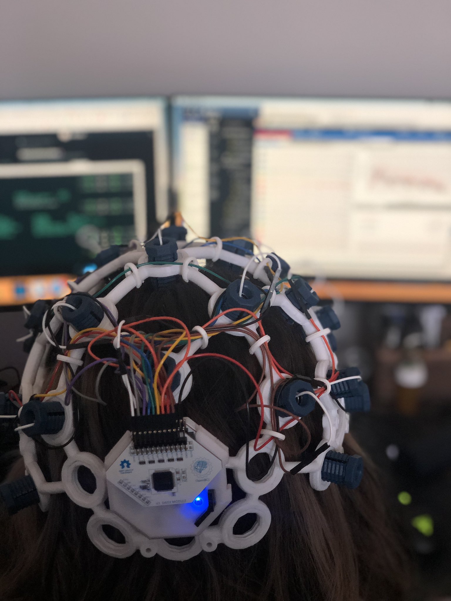 OpenBCI Ultracortex EEG Headset from the back